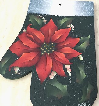 RED POINSETTIA MITTEN